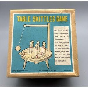 Vintage wood Table Skittles Game tabletop Shackman NY Made in Japan 1950's HTF